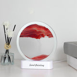 Maxbell Moving Sand Art Picture Night Light 3D Dynamic Display for Living Room Red