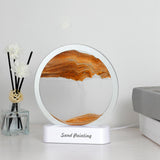 Maxbell Moving Sand Art Picture Night Light 3D Dynamic Display for Living Room Yellow
