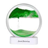 Maxbell Moving Sand Art Picture Night Light 3D Dynamic Display for Living Room Green