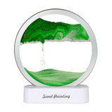 Maxbell Moving Sand Art Picture Night Light 3D Dynamic Display for Living Room Green
