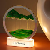 Maxbell Moving Sand Art Picture Night Light 3D Dynamic Display for Living Room Green