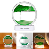 Maxbell Moving Sand Art Picture Night Light 3D Dynamic Display for Living Room Green