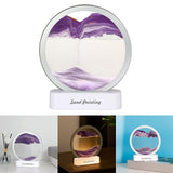 Maxbell Moving Sand Art Picture Night Light 3D Dynamic Display for Living Room Purple