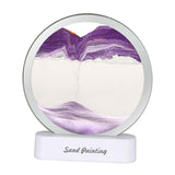 Maxbell Moving Sand Art Picture Night Light 3D Dynamic Display for Living Room Purple