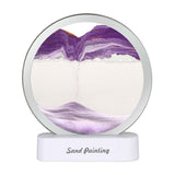 Maxbell Moving Sand Art Picture Night Light 3D Dynamic Display for Living Room Purple