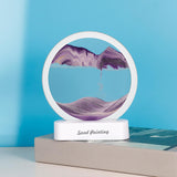 Maxbell Moving Sand Art Picture Night Light 3D Dynamic Display for Living Room Purple