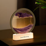 Maxbell Moving Sand Art Picture Night Light 3D Dynamic Display for Living Room Purple