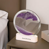 Maxbell Moving Sand Art Picture Night Light 3D Dynamic Display for Living Room Purple