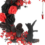 Maxbell Artificial Cat Wreath Home Party Decor Door Wreaths Wedding Easter Autumn Red Black