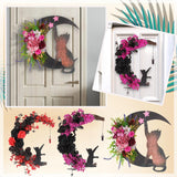 Maxbell Artificial Cat Wreath Home Party Decor Door Wreaths Wedding Easter Autumn Red Black