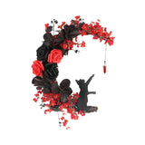 Maxbell Artificial Cat Wreath Home Party Decor Door Wreaths Wedding Easter Autumn Red Black
