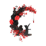 Maxbell Artificial Cat Wreath Home Party Decor Door Wreaths Wedding Easter Autumn Red Black
