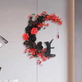 Maxbell Artificial Cat Wreath Home Party Decor Door Wreaths Wedding Easter Autumn Red Black