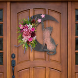 Maxbell Artificial cat Wreath Wall Door Easter for Door Party Decor Fall