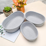 Maxbell Nordic Woven Storage Basket Cotton Rope for Clothes Living Room Bedroom Gray