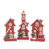 Maxbell Village House Christmas LED Lights Buildings Winter Snow Scene Landscape StyleA 16x13x30cm