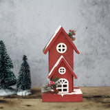 Maxbell Village House Christmas LED Lights Buildings Winter Snow Scene Landscape StyleA 16x13x30cm