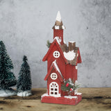 Maxbell Village House Christmas LED Lights Buildings Winter Snow Scene Landscape Style B 15x11x40cm