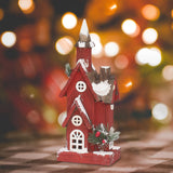 Maxbell Village House Christmas LED Lights Buildings Winter Snow Scene Landscape Style B 15x11x40cm