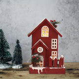 Maxbell Village House Christmas LED Lights Buildings Winter Snow Scene Landscape StyleC 19x12x29cm