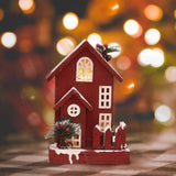 Maxbell Village House Christmas LED Lights Buildings Winter Snow Scene Landscape StyleC 19x12x29cm