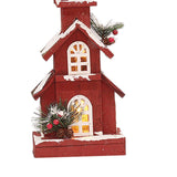 Maxbell Village House Christmas LED Lights Buildings Winter Snow Scene Landscape StyleD 16x9x45cm