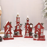 Maxbell Village House Christmas LED Lights Buildings Winter Snow Scene Landscape StyleD 16x9x45cm