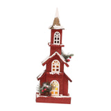 Maxbell Village House Christmas LED Lights Buildings Winter Snow Scene Landscape StyleD 16x9x45cm