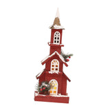 Maxbell Village House Christmas LED Lights Buildings Winter Snow Scene Landscape StyleD 16x9x45cm
