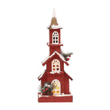 Maxbell Village House Christmas LED Lights Buildings Winter Snow Scene Landscape StyleD 16x9x45cm