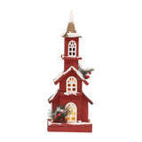Maxbell Village House Christmas LED Lights Buildings Winter Snow Scene Landscape StyleD 16x9x45cm