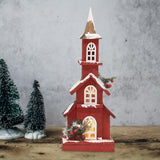 Maxbell Village House Christmas LED Lights Buildings Winter Snow Scene Landscape StyleD 16x9x45cm