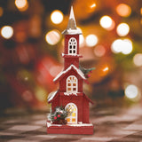Maxbell Village House Christmas LED Lights Buildings Winter Snow Scene Landscape StyleD 16x9x45cm