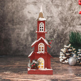 Maxbell Village House Christmas LED Lights Buildings Winter Snow Scene Landscape StyleD 16x9x45cm