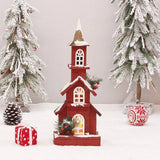 Maxbell Village House Christmas LED Lights Buildings Winter Snow Scene Landscape StyleD 16x9x45cm