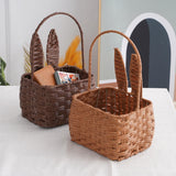 Maxbell Cute Bunny Easter Basket for Family Home Wedding Garden Decoration brown