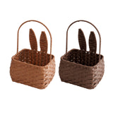 Maxbell Cute Bunny Easter Basket for Family Home Wedding Garden Decoration brown