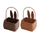 Maxbell Cute Bunny Easter Basket for Family Home Wedding Garden Decoration brown