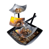 Maxbell 3 Tier Tabletop Fountain USB Powered for Feng Shui Decoration Ornament Gift