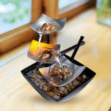 Maxbell 3 Tier Tabletop Fountain USB Powered for Feng Shui Decoration Ornament Gift