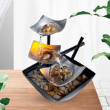 Maxbell 3 Tier Tabletop Fountain USB Powered for Feng Shui Decoration Ornament Gift