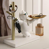 Maxbell Nordic Bear Storage Tray Key Holder Resin Bear Statue for Home Desktop Decor