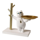 Maxbell Nordic Bear Storage Tray Key Holder Resin Bear Statue for Home Desktop Decor