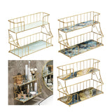 Maxbell Bathroom Organizer Rack Shower Caddy Shelf Makeup Storage Rack Coutertop White Gold