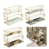 Maxbell Bathroom Organizer Rack Shower Caddy Shelf Makeup Storage Rack Coutertop White Gold