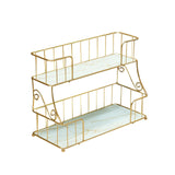 Maxbell Bathroom Organizer Rack Shower Caddy Shelf Makeup Storage Rack Coutertop White Gold