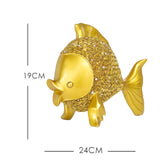 Maxbell Decorative Resin Goldfish Figurine Statue Decoration Gift ,19x34cm