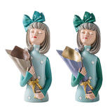 Maxbell Creative Girl Statue Figurines art crafts Desktop Salon Gift Gray