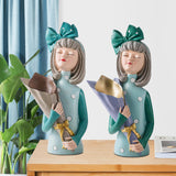 Maxbell Creative Girl Statue Figurines art crafts Desktop Salon Gift Gray