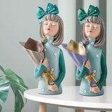 Maxbell Creative Girl Statue Figurines art crafts Desktop Salon Gift Gray
